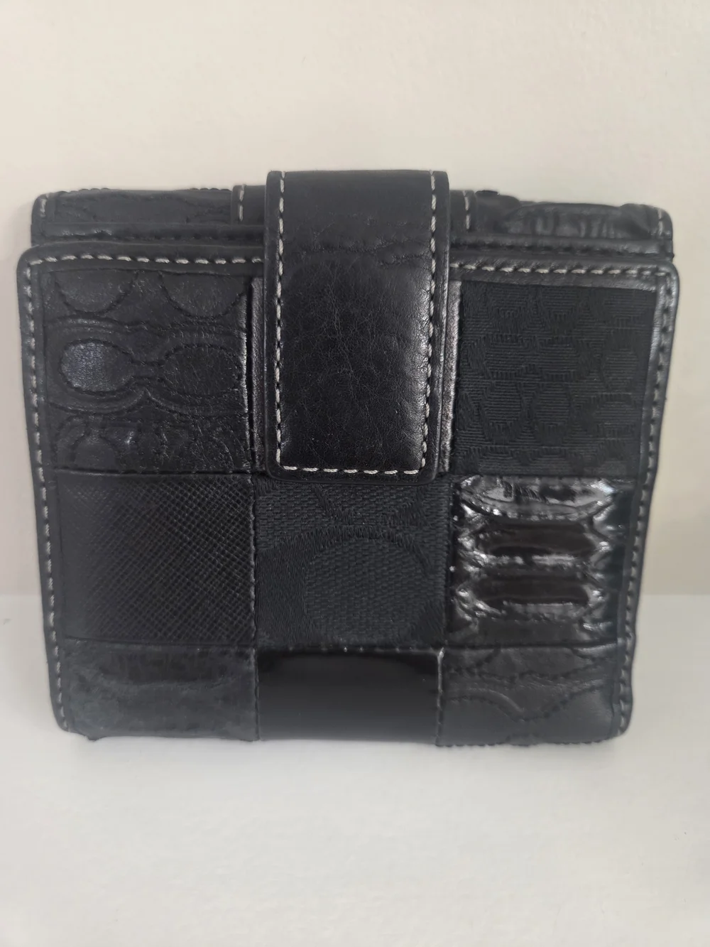 Coach Black Patchwork Leather Bifold Wallet